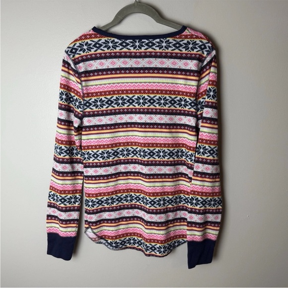 Old Navy Waffle Knit Top Size Medium Shirt Long Sleeves Cotton Blend Stretch - Picture 5 of 7